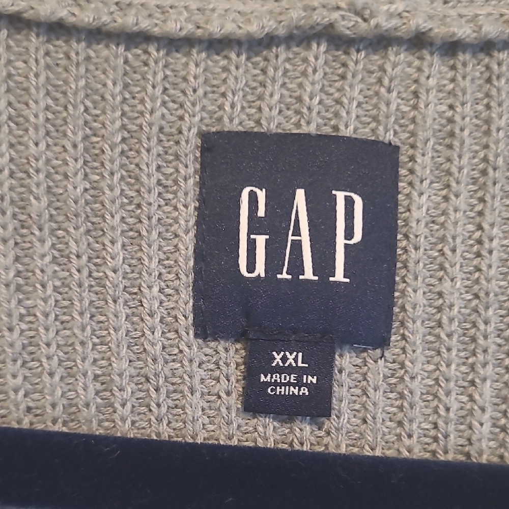 GAP Light Gray Open-Front Ribbed Cardigan with Pockets - Picture 12 of 12